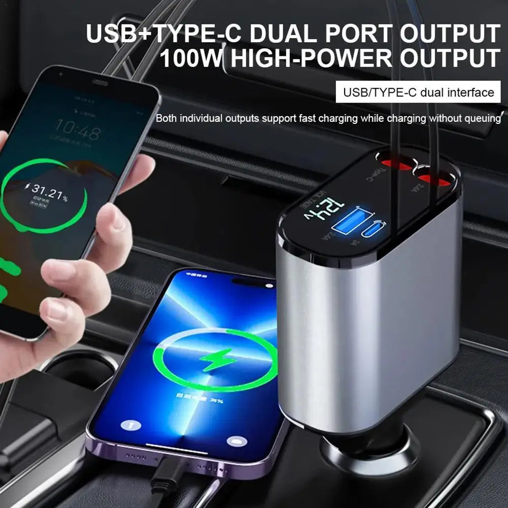 100w 4 IN 1 Fast Charge Car Charger New version