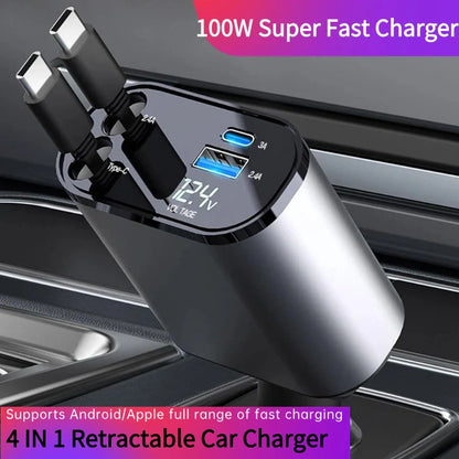 100w 4 IN 1 Fast Charge Car Charger New version