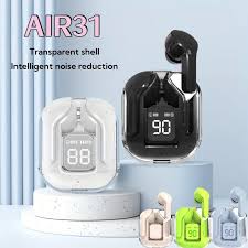 AIR31 True Wireless Bluetooth Headset Binaural Small In Ear Buds Sports Stereo Bass TWS Earbuds Newest Sports Earbuds for Phones