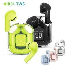 AIR31 True Wireless Bluetooth Headset Binaural Small In Ear Buds Sports Stereo Bass TWS Earbuds Newest Sports Earbuds for Phones